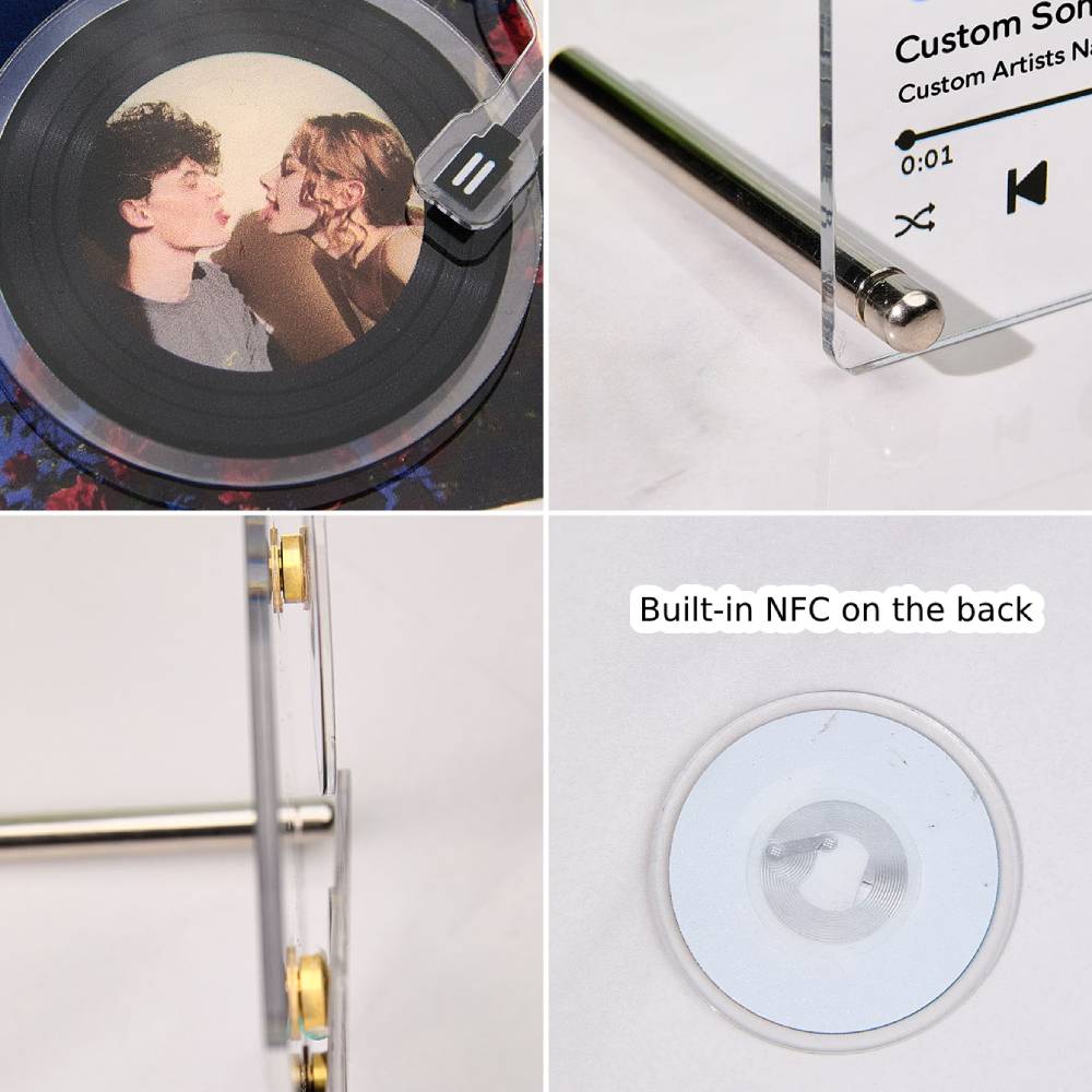 Plaque Musicale Personnalisée Vinyle avec NFC – Cadeau Original & Romantique