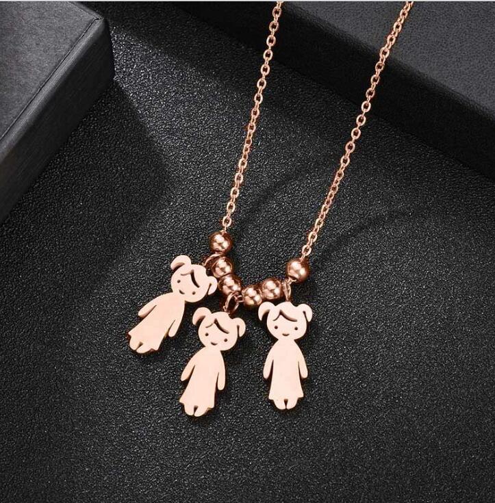 Collier Personnalisé Enfant Fille ou Garçon | Pendentif Acier Inoxydable Gravé Prénom & Date | Bijou Famille Unique