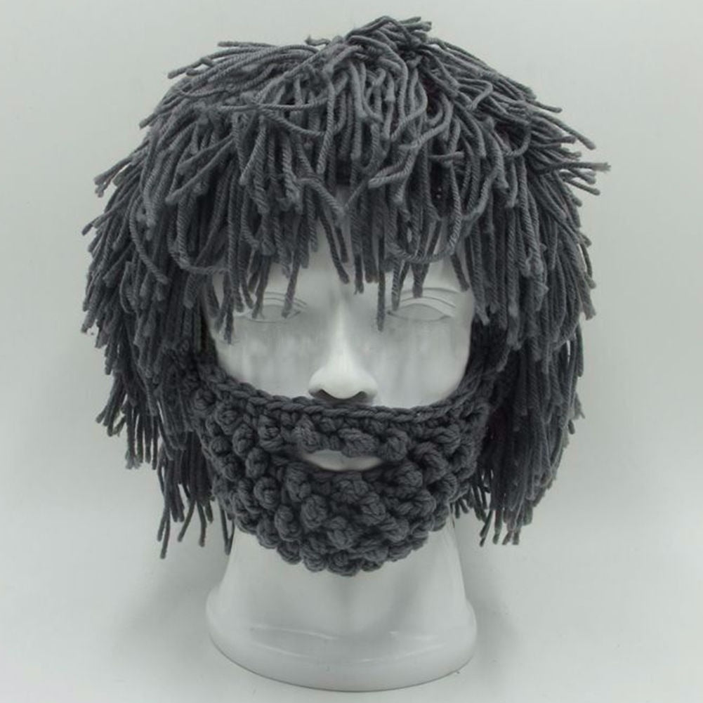 Bonnet Barbe et Moustache Tricoté à la Main – Cagoule Hiver Chaude et Drôle pour Homme