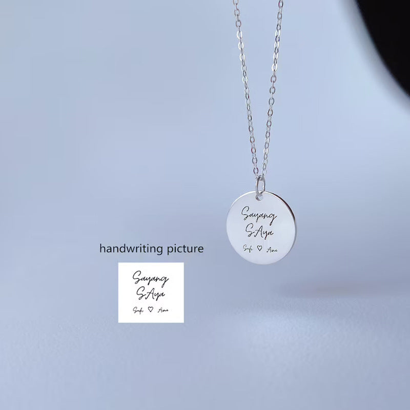 Collier Médaillon Personnalisé avec Signature – Pendentif en Acier Inoxydable DIY