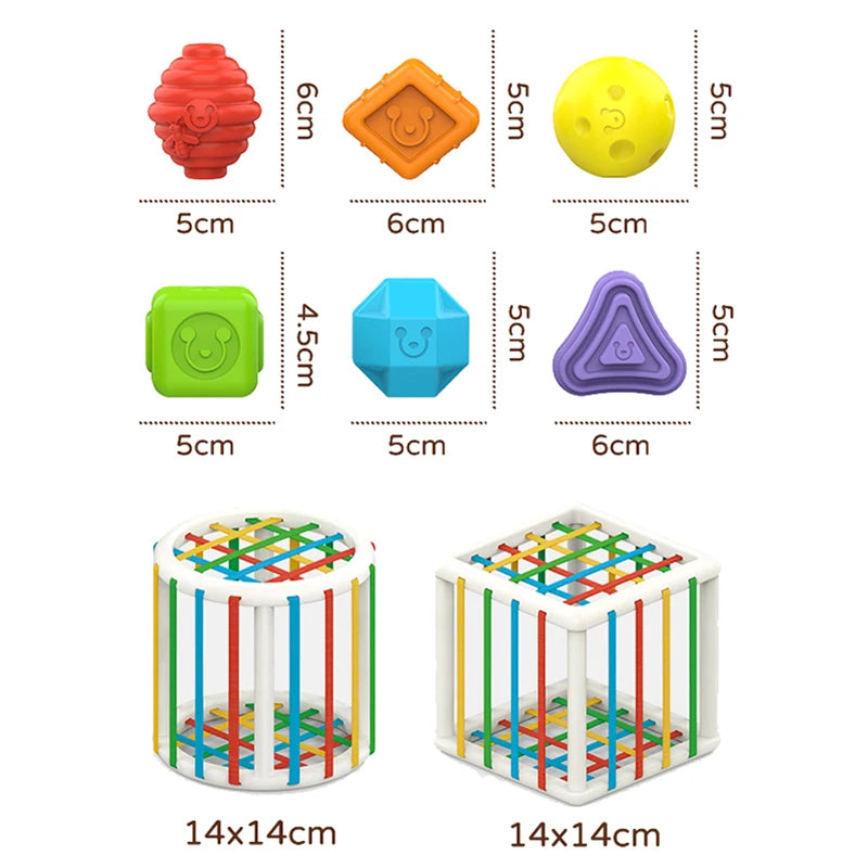 Blocs Géométriques Montessori pour Bébé – Jouet Éducatif Cube Couleurs pour Motricité et Perception Sensorielle, Adapté Enfants TDAH, Dys et Autistes