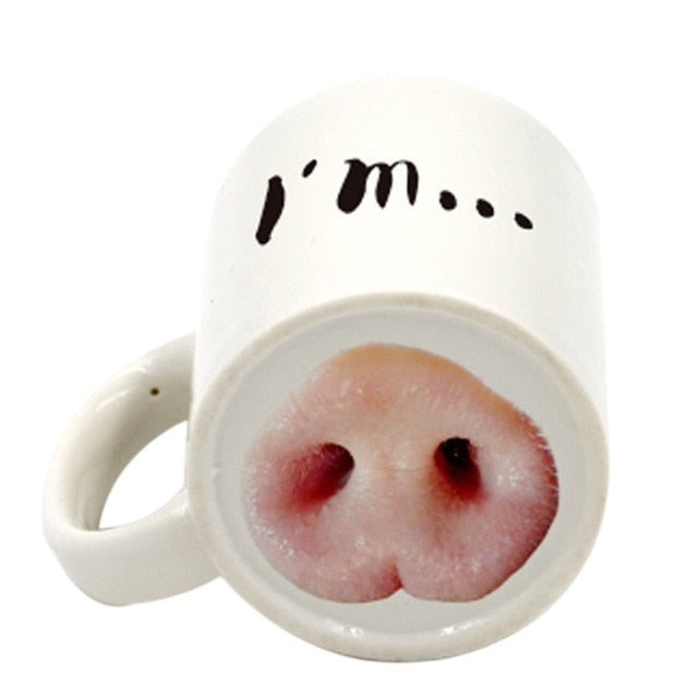 Mug céramique rigolo chien groin de cochon – Tasse originale humour café & thé