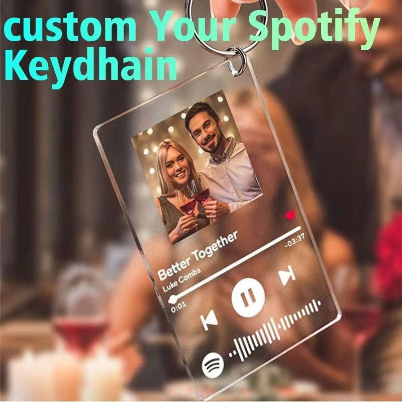 Porte-clés Acrylique Personnalisé | Carte de Musique DIY et Motif Unique