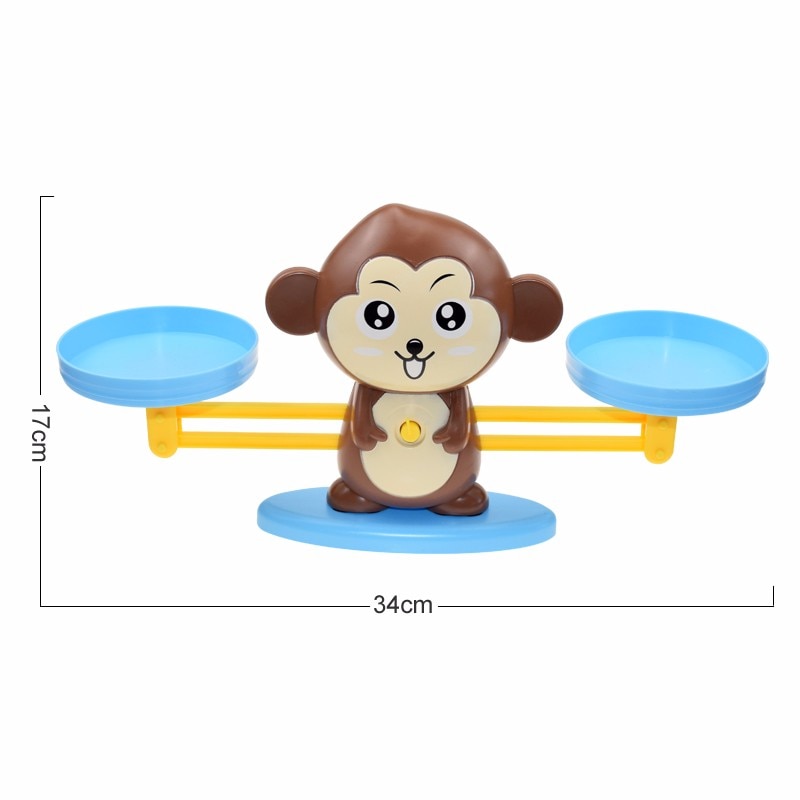 Jouet Montessori Balance Mathématique – Singe et Pingouin Éducatif, Jeu de Numération adapté pour Enfants TDAH, Dys et Autistes