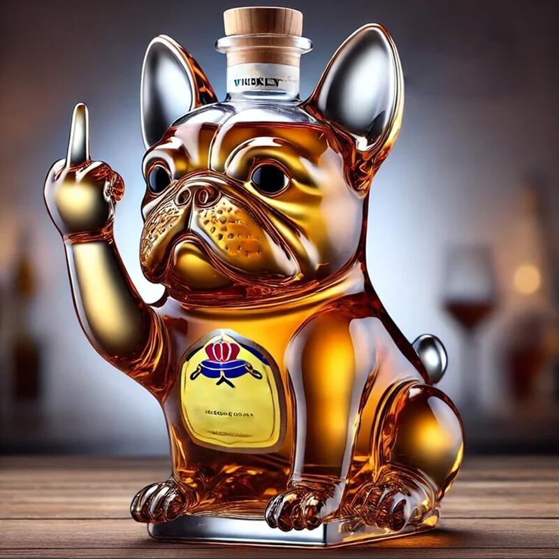 Carafe à Whisky 10oz Rigolote « Middle Finger » | Canard, Tortue, Chien | Décoration Bar & Maison