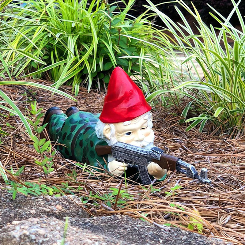 Statues Nains de Jardin Soldats – Lot de 3 Gnomes Armée Drôles en Résine – Déco Jardin ou Bureau Originale (2025)