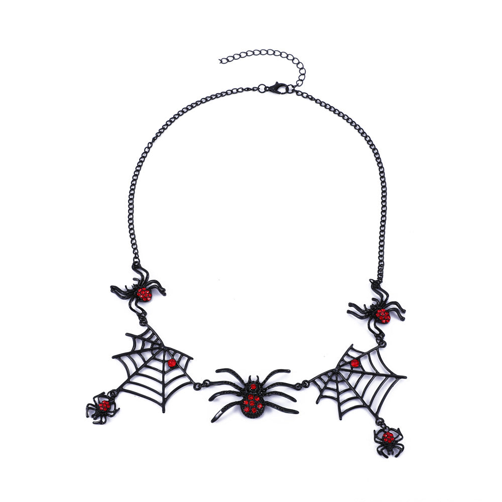 Collier Araignée Halloween – Ras-de-Cou Toile d’Araignée Créatif et Drôle, Bijou Fantaisie Sombre