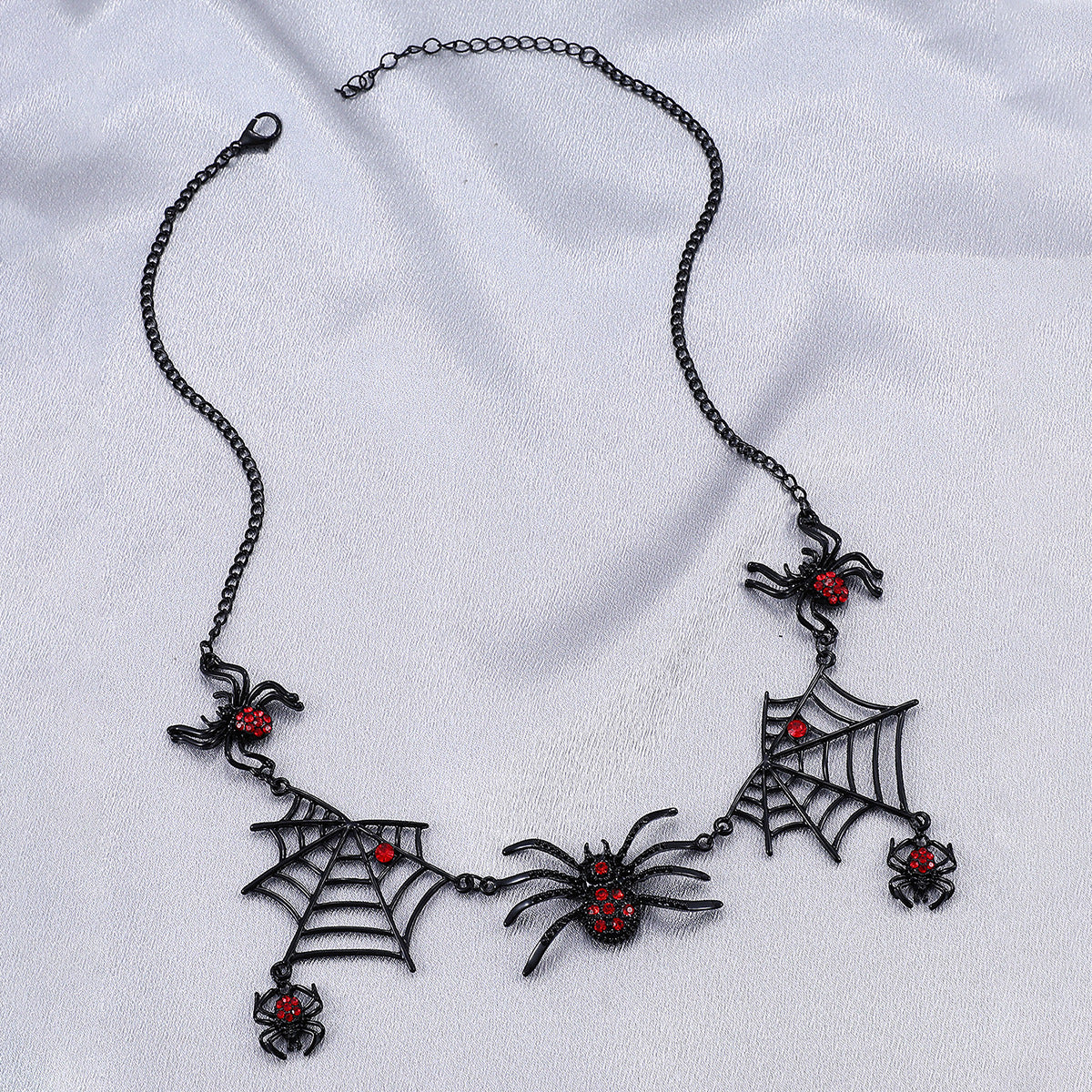 Collier Araignée Halloween – Ras-de-Cou Toile d’Araignée Créatif et Drôle, Bijou Fantaisie Sombre