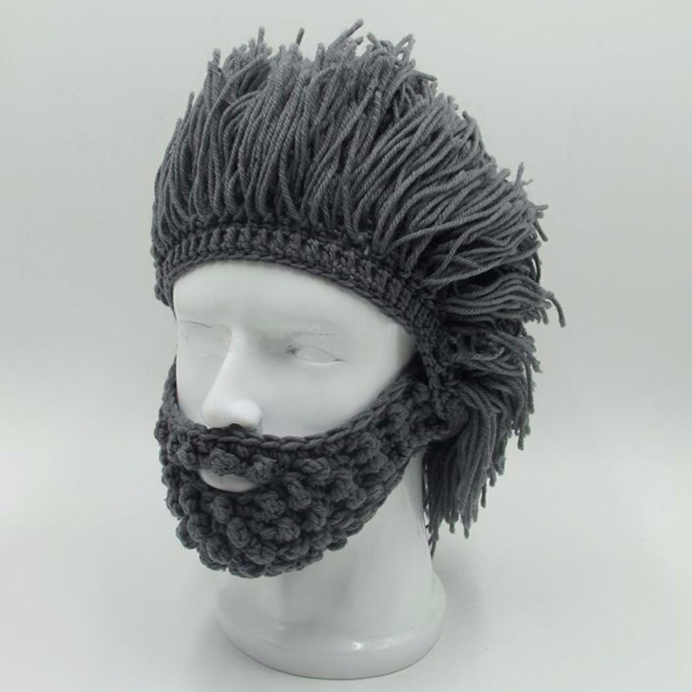 Bonnet Barbe et Moustache Tricoté à la Main – Cagoule Hiver Chaude et Drôle pour Homme