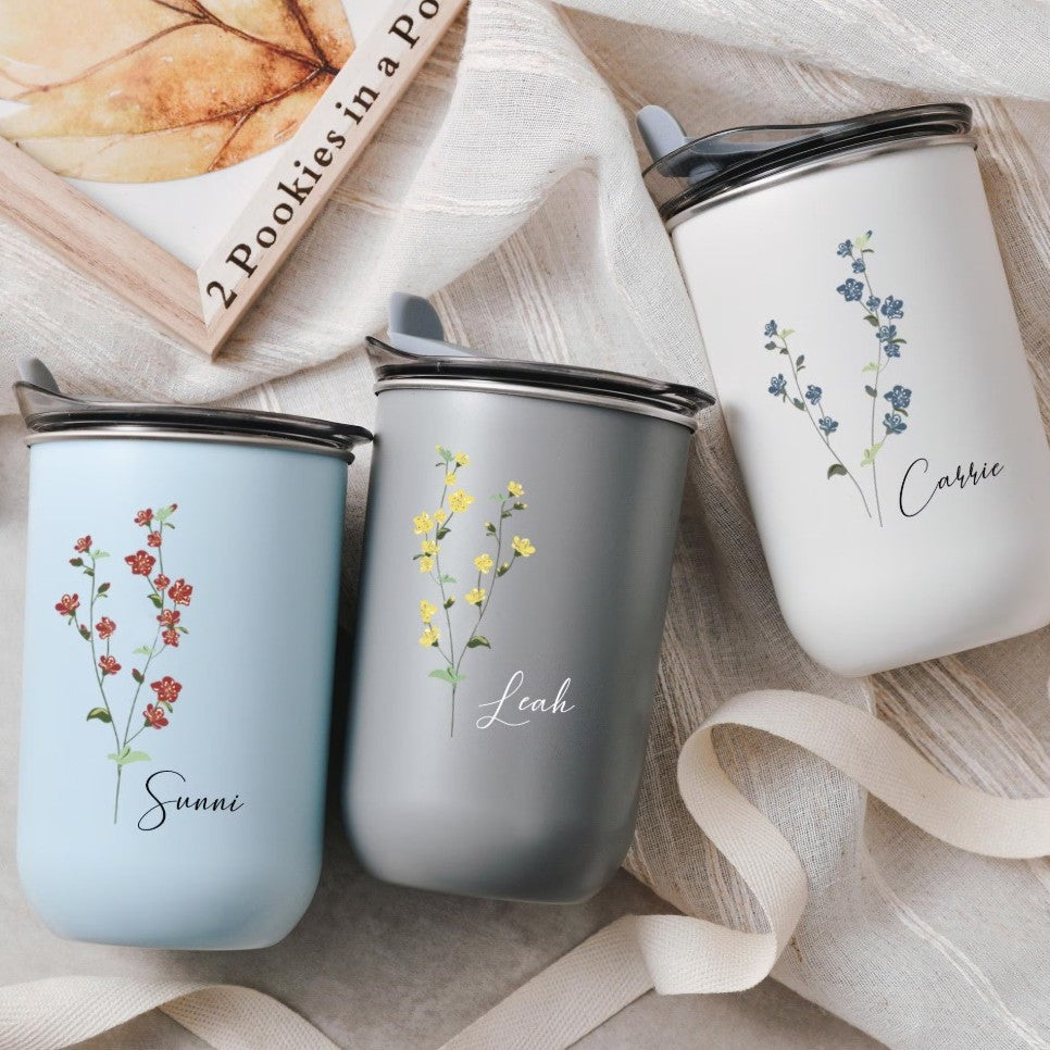 Verre Personnalisé avec Couverture Florale | Cadeau Élégant et Unique