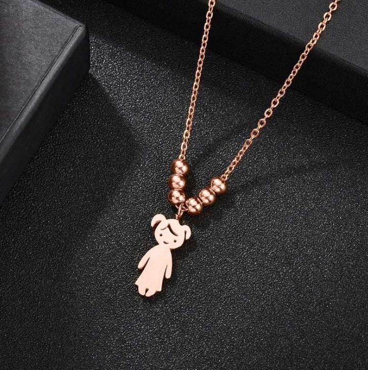 Collier Personnalisé Enfant Fille ou Garçon | Pendentif Acier Inoxydable Gravé Prénom & Date | Bijou Famille Unique