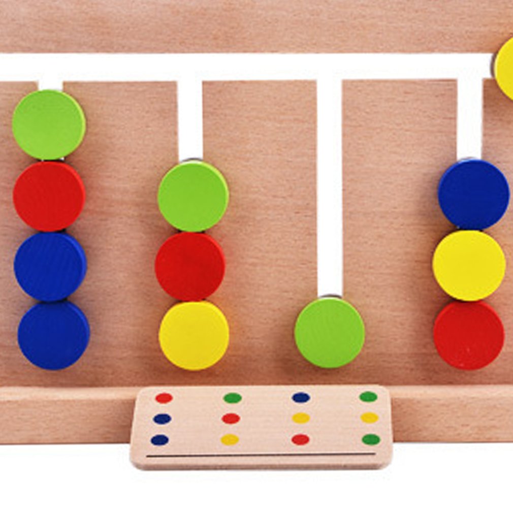 Jouet en Bois Montessori – Jeu Quatre Couleurs, Aide Pédagogique pour Éveil et Apprentissage Précoce, Adapté Enfants TDAH, Dys et Autistes