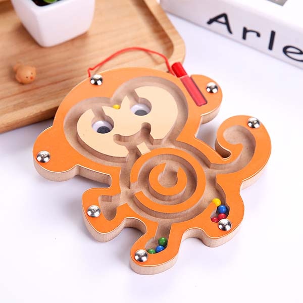 Jouet Montessori Labyrinthe Magnétique – Puzzle Éducatif en Bois adapté pour Enfants TDAH, Dys et Autistes, Jeu de Logique et Développement Cognitif