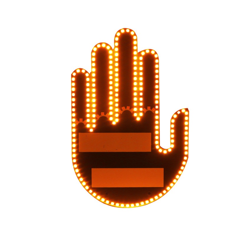 Gadget LED Voiture – Doigt d’Honneur Lumineux pour Pare-Brise Arrière – Décoration Intérieure Fun