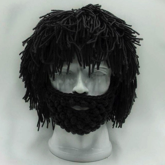 Bonnet Barbe et Moustache Tricoté à la Main – Cagoule Hiver Chaude et Drôle pour Homme