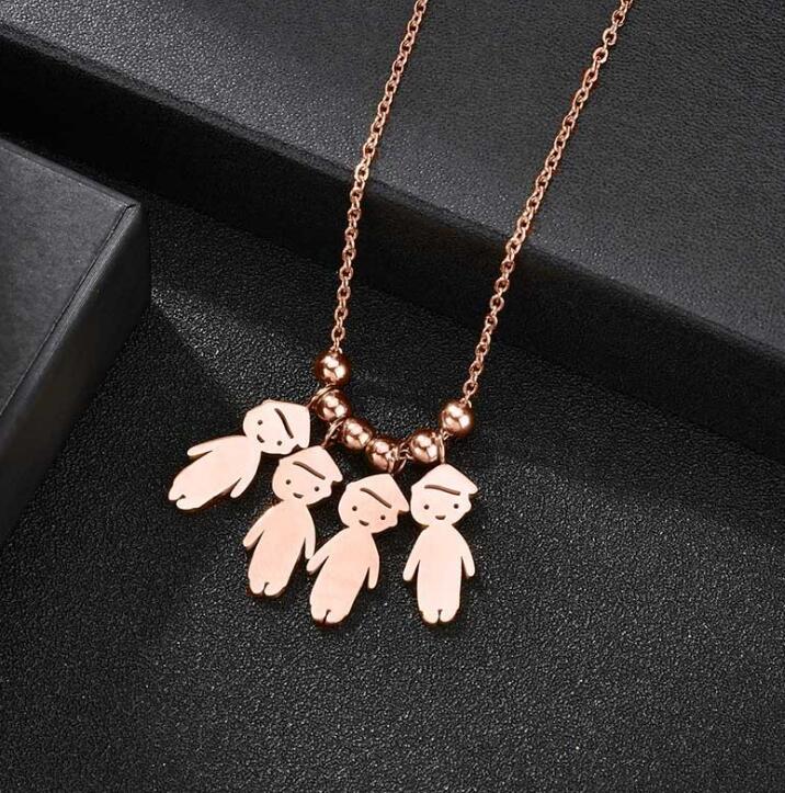 Collier Personnalisé Enfant Fille ou Garçon | Pendentif Acier Inoxydable Gravé Prénom & Date | Bijou Famille Unique