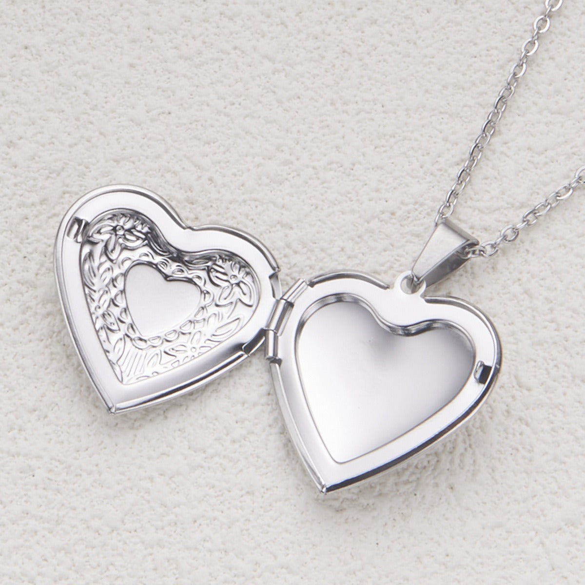 Collier Femme Cœur Personnalisé avec Boîte Album Photo – Acier Inoxydable Doré