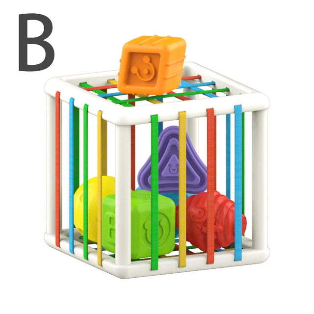 Blocs Géométriques Montessori pour Bébé – Jouet Éducatif Cube Couleurs pour Motricité et Perception Sensorielle, Adapté Enfants TDAH, Dys et Autistes