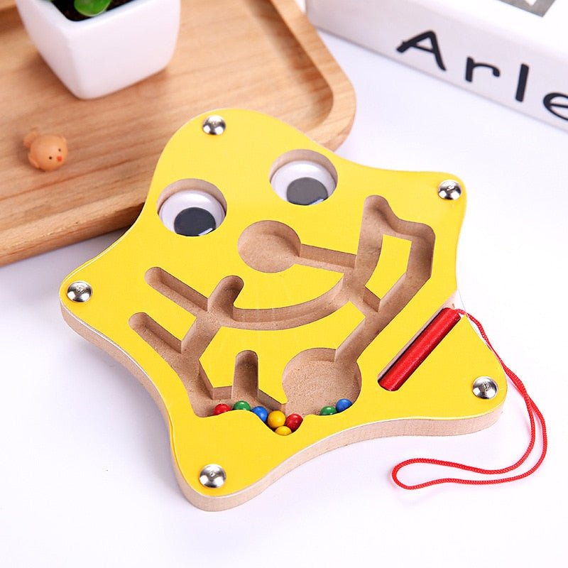 Jouet Montessori Labyrinthe Magnétique – Puzzle Éducatif en Bois adapté pour Enfants TDAH, Dys et Autistes, Jeu de Logique et Développement Cognitif