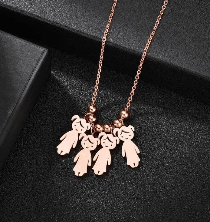 Collier Personnalisé Enfant Fille ou Garçon | Pendentif Acier Inoxydable Gravé Prénom & Date | Bijou Famille Unique