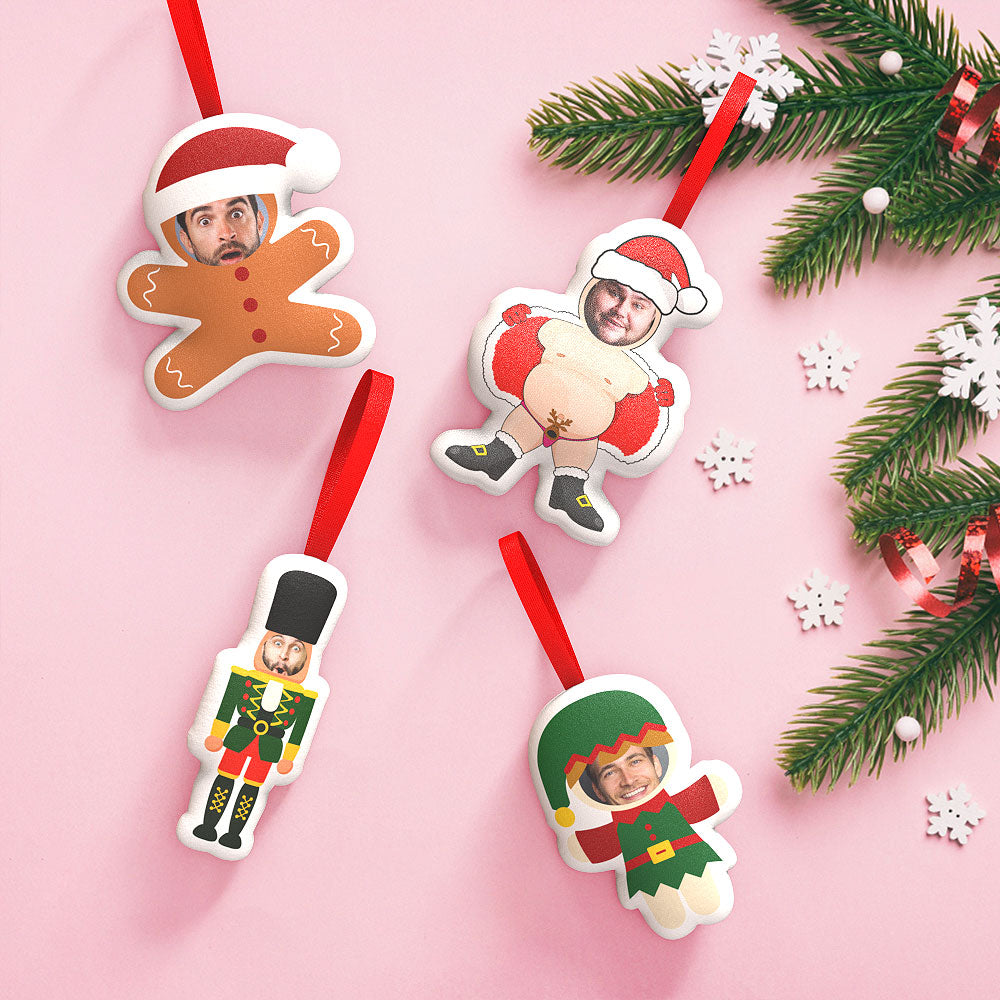 Décoration de Noël Personnalisée avec Visage – Boule & Suspensions Père Noël et Lutin | Ornement Sapin Unique