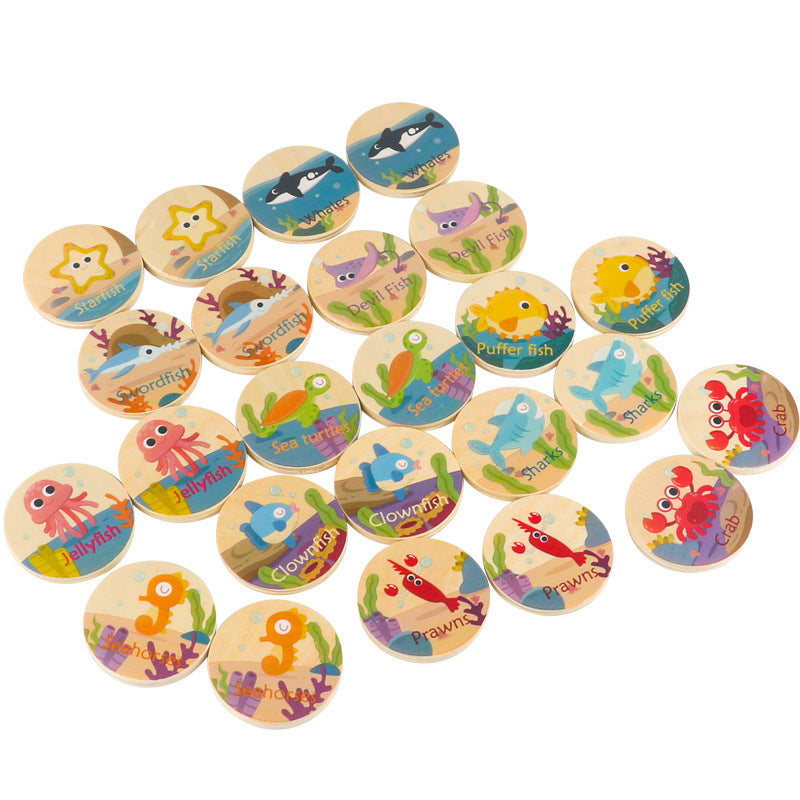 Jeu de Mémoire Dinosaures en Bois – Jeu Éducatif de Concentration et Observation pour Enfants