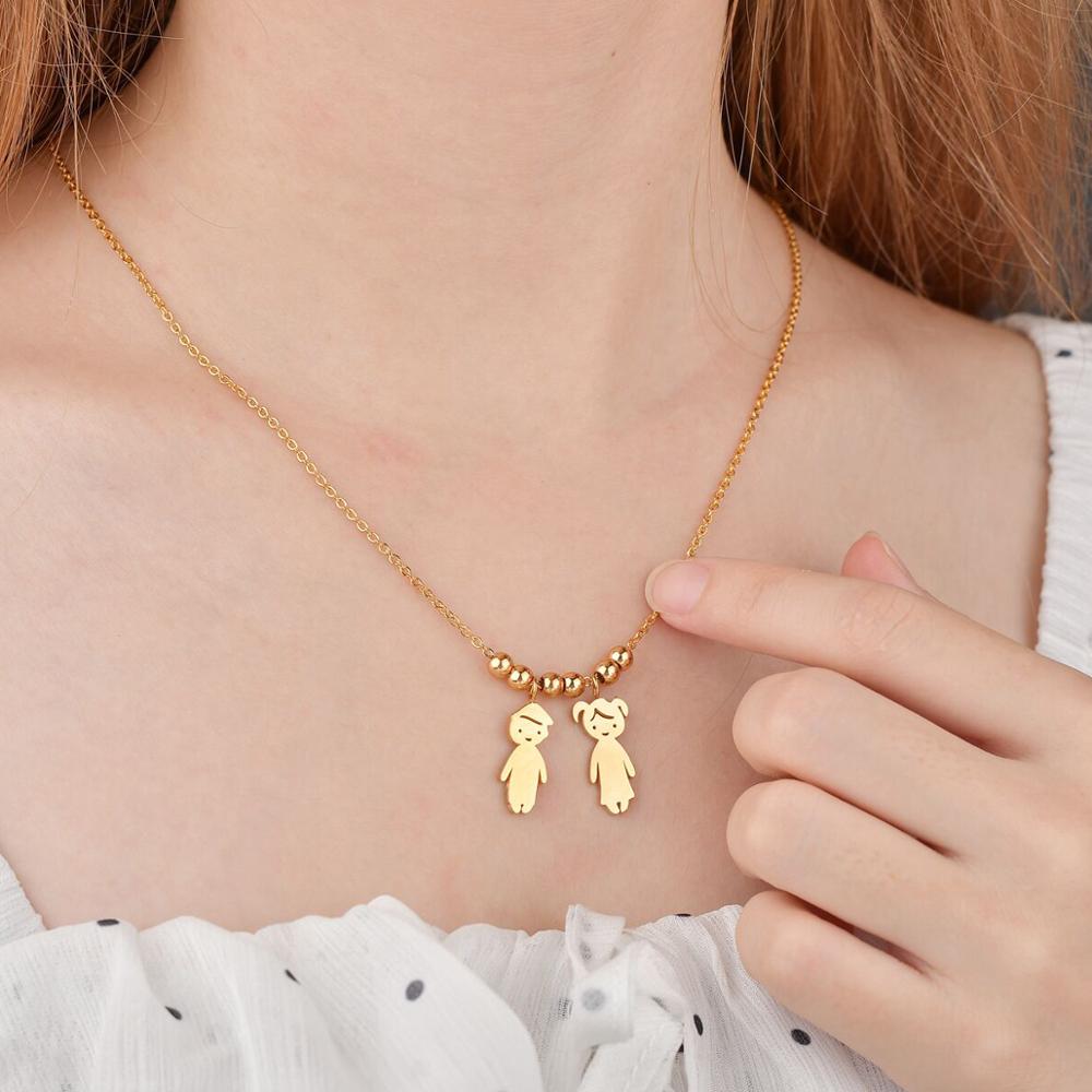 Collier Personnalisé Enfant Fille ou Garçon | Pendentif Acier Inoxydable Gravé Prénom & Date | Bijou Famille Unique
