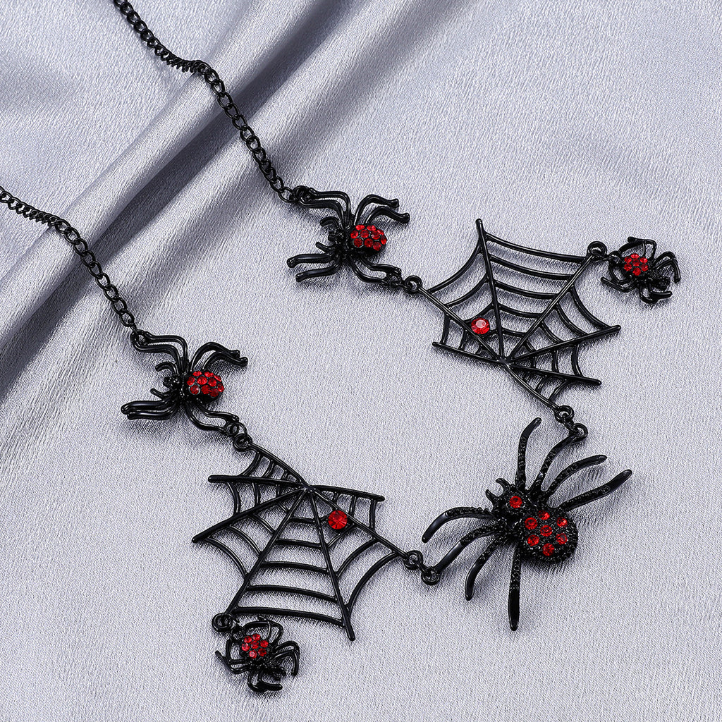 Collier Araignée Halloween – Ras-de-Cou Toile d’Araignée Créatif et Drôle, Bijou Fantaisie Sombre