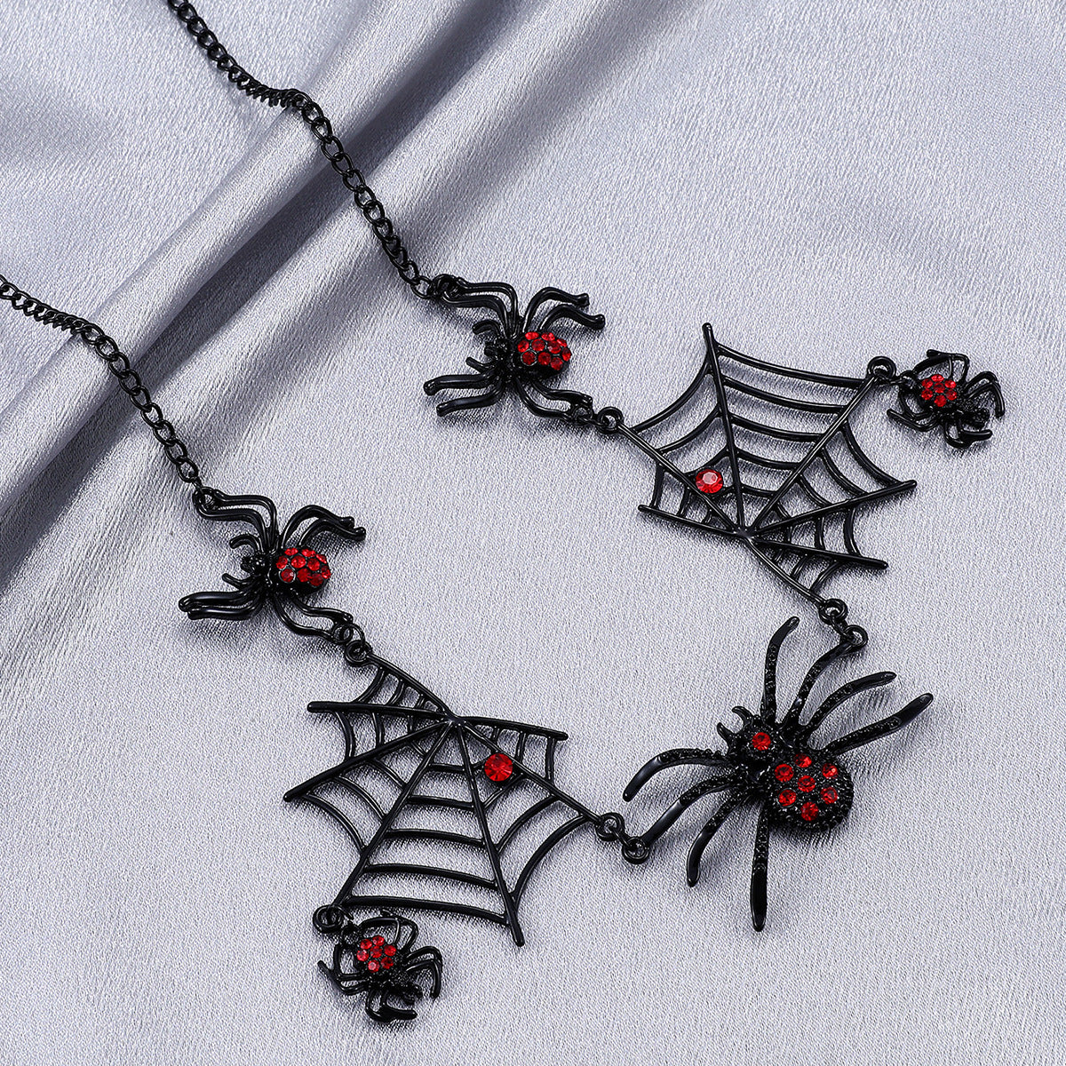 Collier Araignée Halloween – Ras-de-Cou Toile d’Araignée Créatif et Drôle, Bijou Fantaisie Sombre