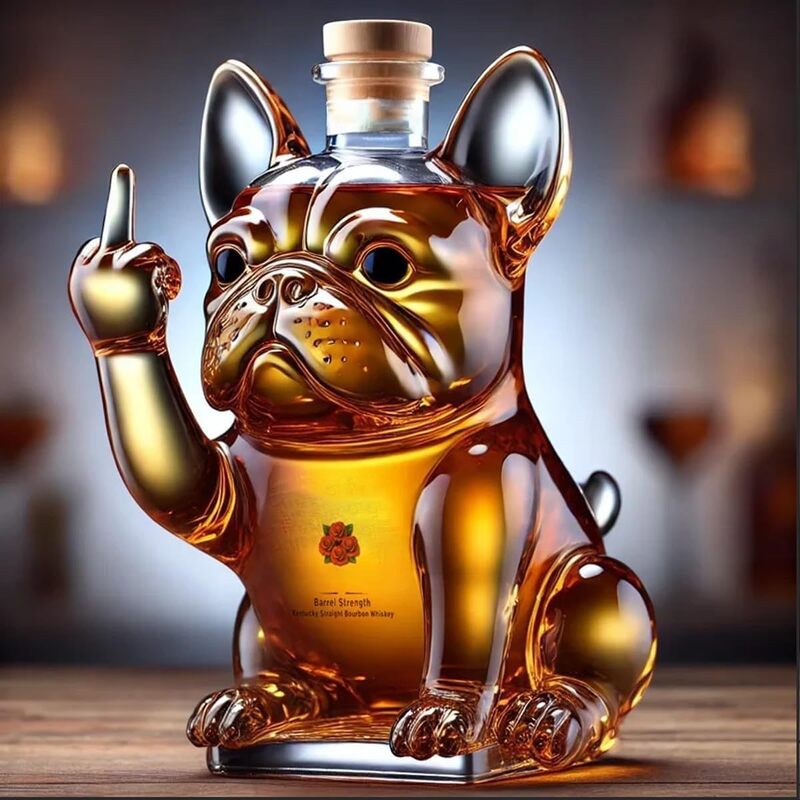 Carafe à Whisky 10oz Rigolote « Middle Finger » | Canard, Tortue, Chien | Décoration Bar & Maison