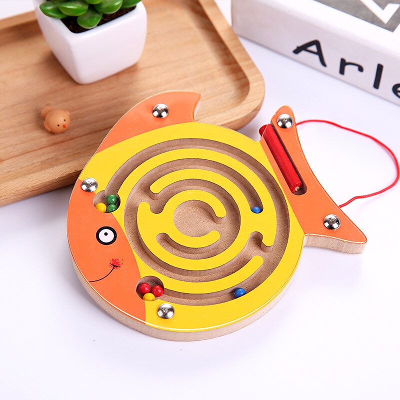 Jouet Montessori Labyrinthe Magnétique – Puzzle Éducatif en Bois adapté pour Enfants TDAH, Dys et Autistes, Jeu de Logique et Développement Cognitif
