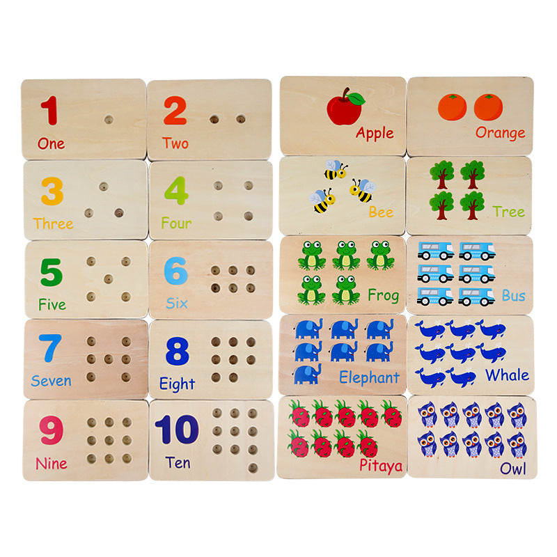Jeu Montessori en Bois – Planche de Correspondance des Bâtonnets Colorés – Apprentissage Sensoriel et Mathématique