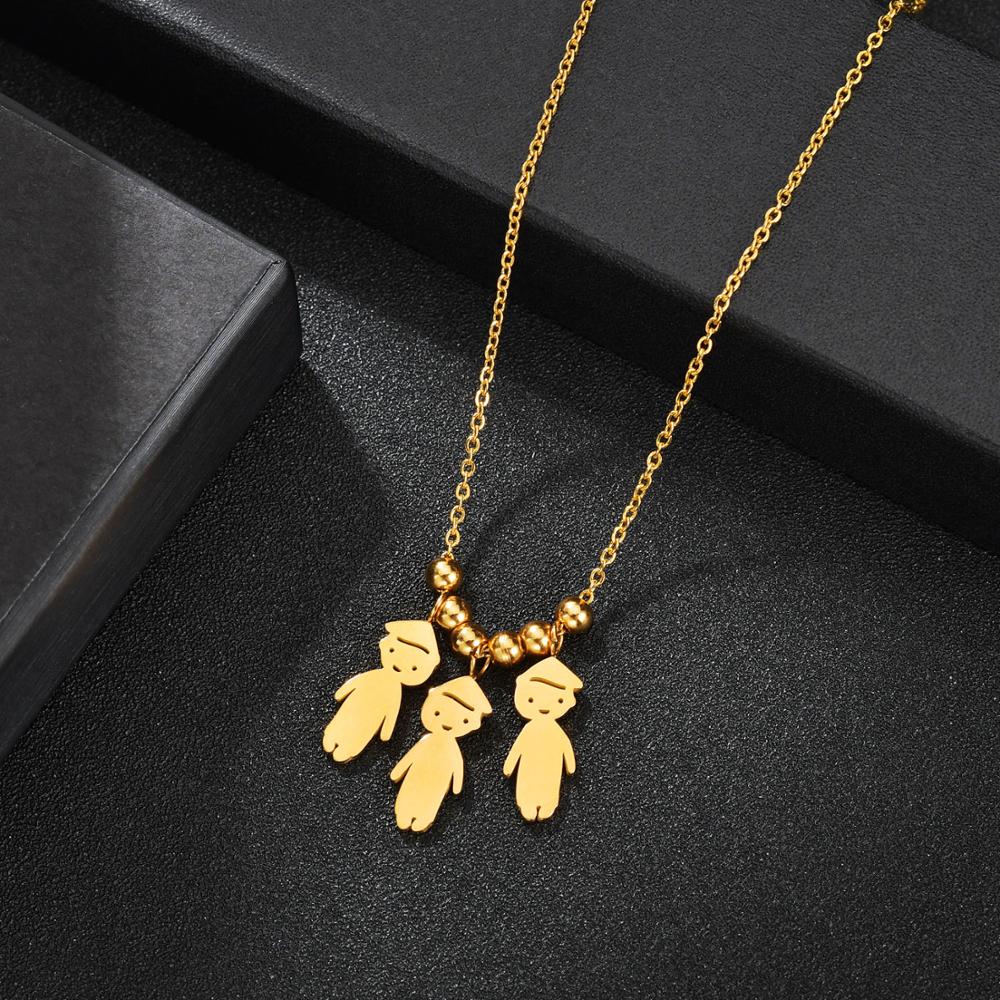 Collier Personnalisé Enfant Fille ou Garçon | Pendentif Acier Inoxydable Gravé Prénom & Date | Bijou Famille Unique