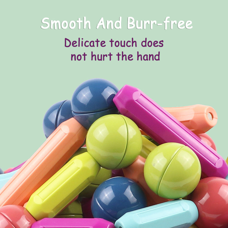 Bâtonnets Magnétiques Géants pour Enfants – Jeu de Construction Éducatif – Développement Créatif et Motricité Fine