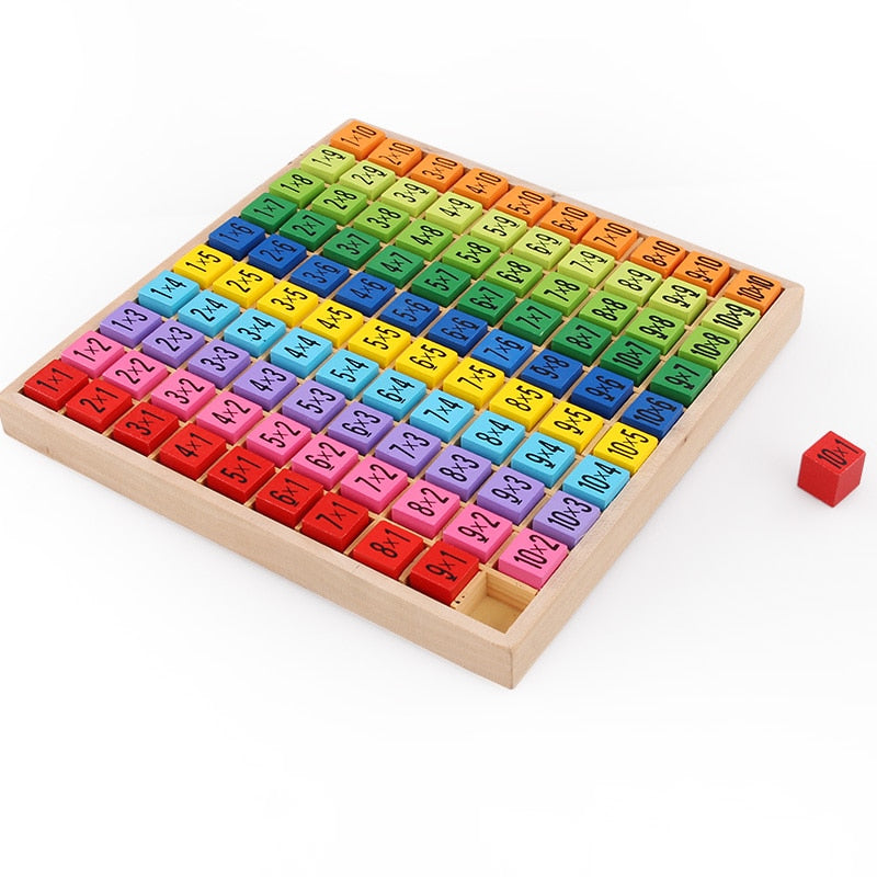 Jouet Montessori Table de Multiplication en Bois – Aide Pédagogique Mathématique idéal pour Enfants TDAH, Dys et Autistes