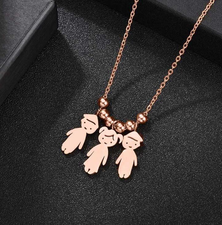 Collier Personnalisé Enfant Fille ou Garçon | Pendentif Acier Inoxydable Gravé Prénom & Date | Bijou Famille Unique