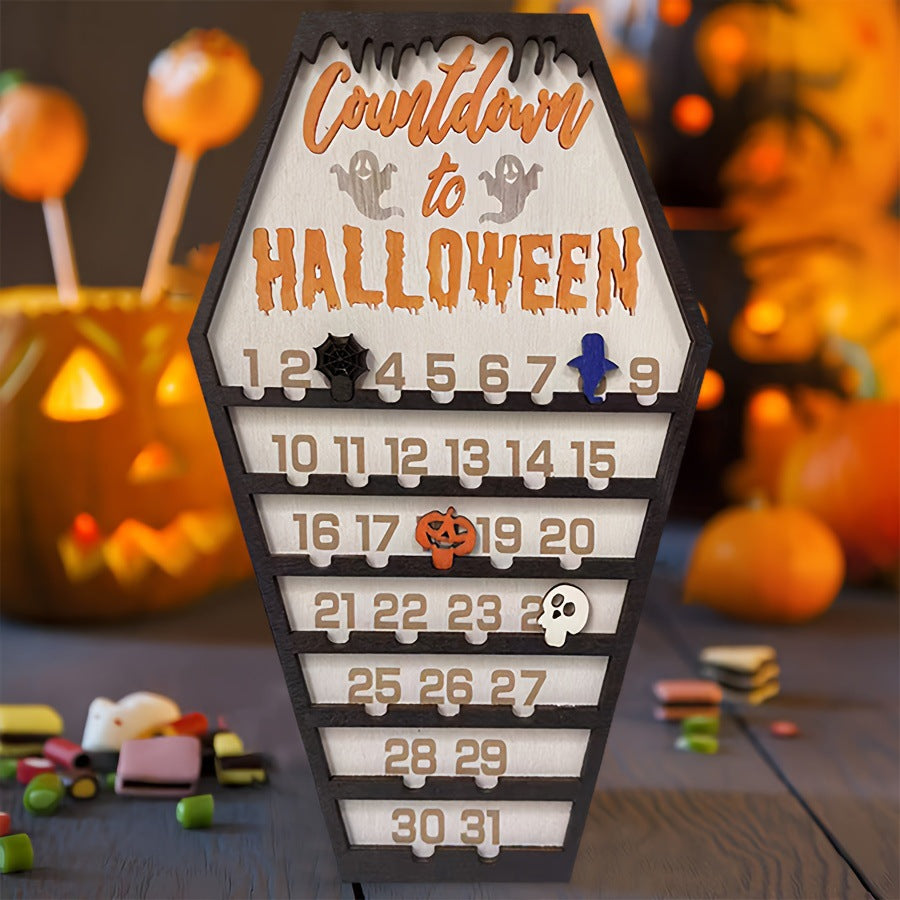 Calendrier d’Halloween en Forme de Tombe – 24 Surprises Effrayantes