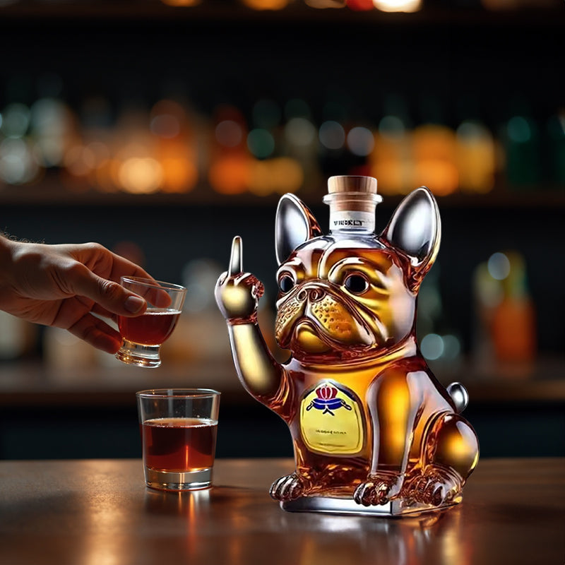 Carafe à Whisky 10oz Rigolote « Middle Finger » | Canard, Tortue, Chien | Décoration Bar & Maison