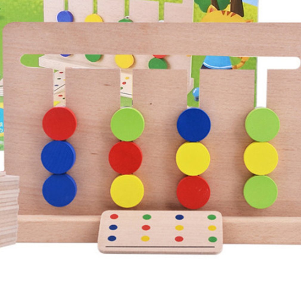 Jouet en Bois Montessori – Jeu Quatre Couleurs, Aide Pédagogique pour Éveil et Apprentissage Précoce, Adapté Enfants TDAH, Dys et Autistes