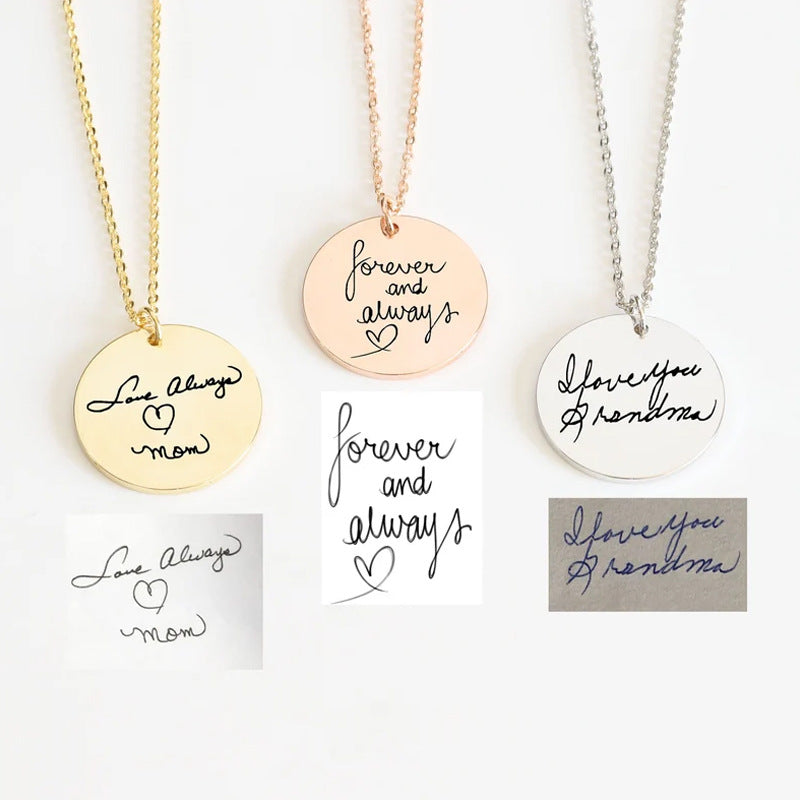 Collier Médaillon Personnalisé avec Signature – Pendentif en Acier Inoxydable DIY