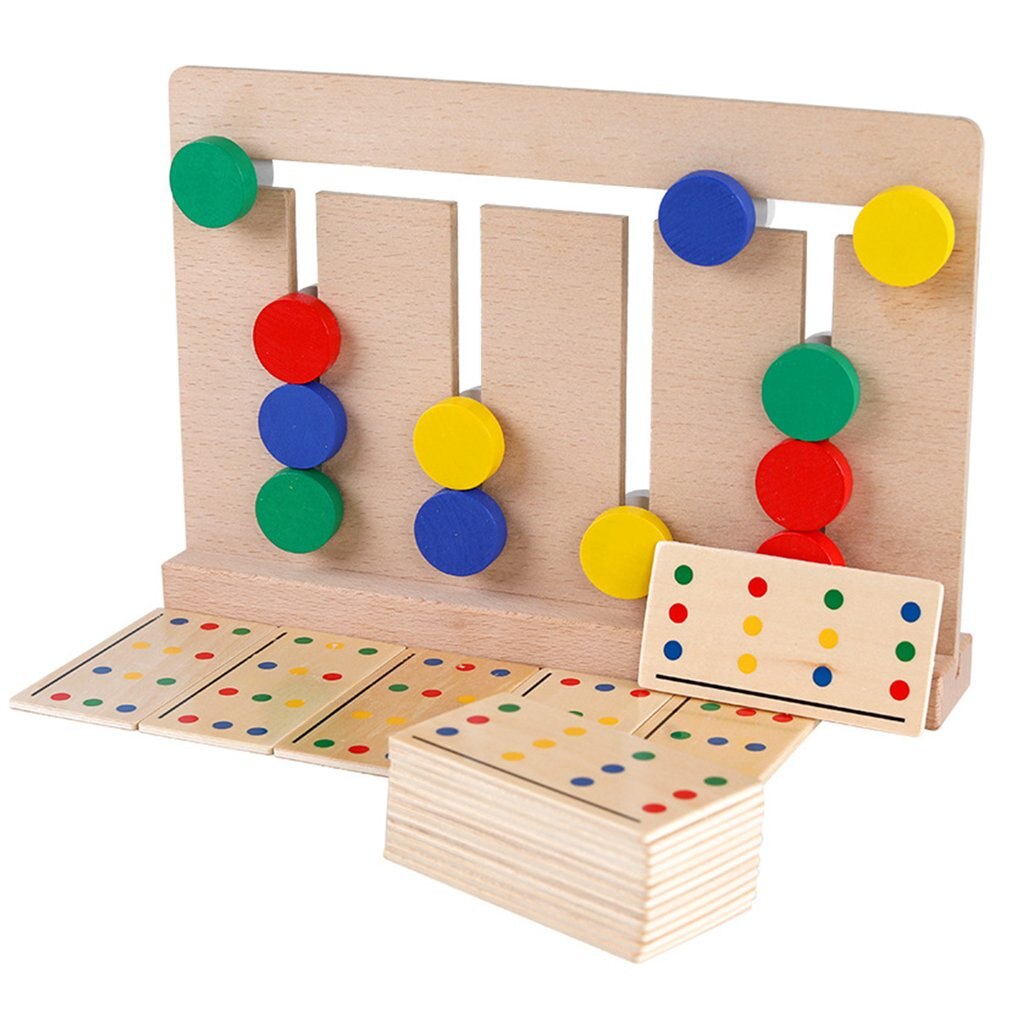 Jouet en Bois Montessori – Jeu Quatre Couleurs, Aide Pédagogique pour Éveil et Apprentissage Précoce, Adapté Enfants TDAH, Dys et Autistes