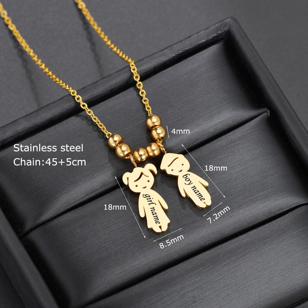 Collier Personnalisé Enfant Fille ou Garçon | Pendentif Acier Inoxydable Gravé Prénom & Date | Bijou Famille Unique