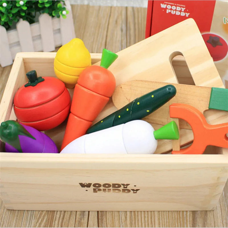 Jouet Montessori Fruits et Légumes à Couper – Jeu en Bois Cuisine Simulée, Jouet Éducatif adaptés pour Enfants TDAH, Dys et Autistes