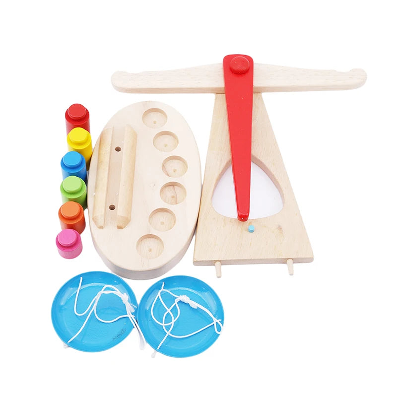 Nouvelle Balance Montessori avec 6 Poids – Jouet Éducatif adapté Enfant TDAH, Dys et Autistes
