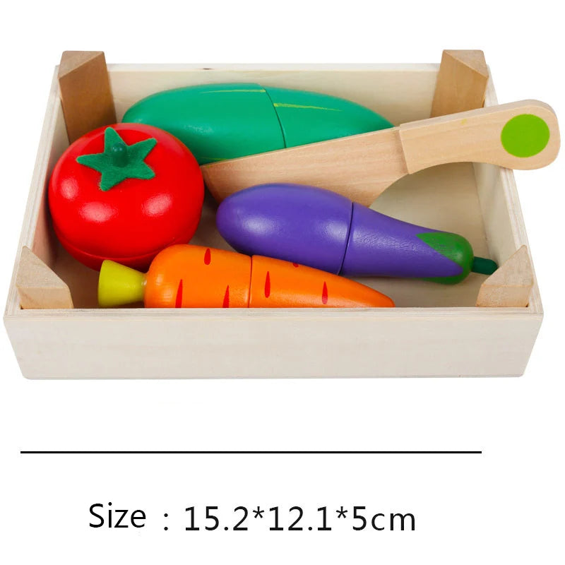 Jouet Montessori Fruits et Légumes à Couper – Jeu en Bois Cuisine Simulée, Jouet Éducatif adaptés pour Enfants TDAH, Dys et Autistes