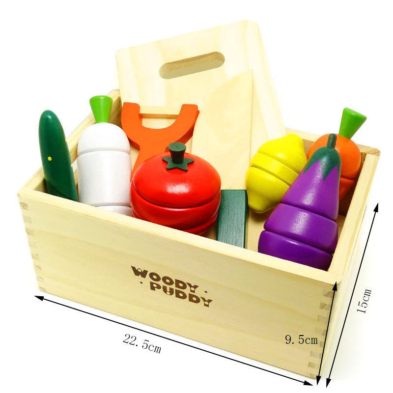 Jouet Montessori Fruits et Légumes à Couper – Jeu en Bois Cuisine Simulée, Jouet Éducatif adaptés pour Enfants TDAH, Dys et Autistes