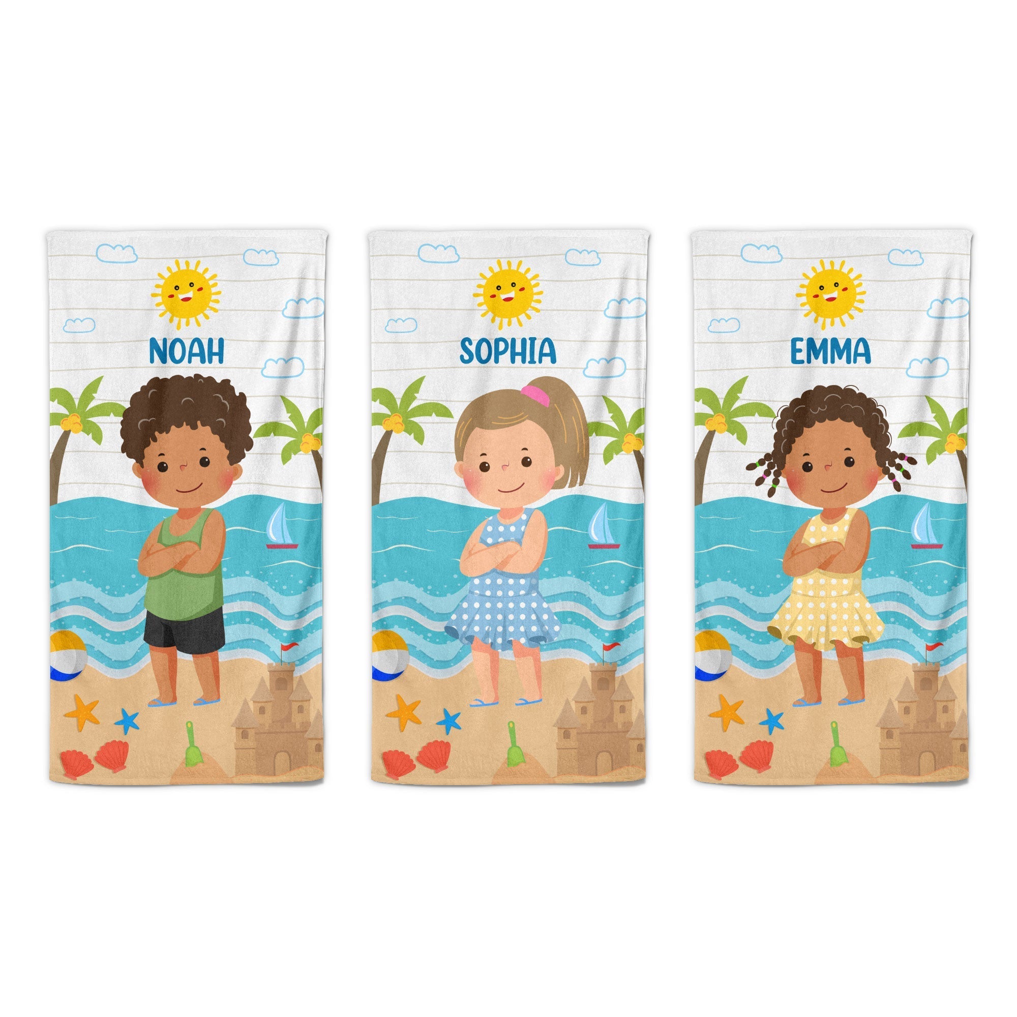Serviette de Plage Personnalisée Enfant – Cadeau Vacances Piscine & Mer