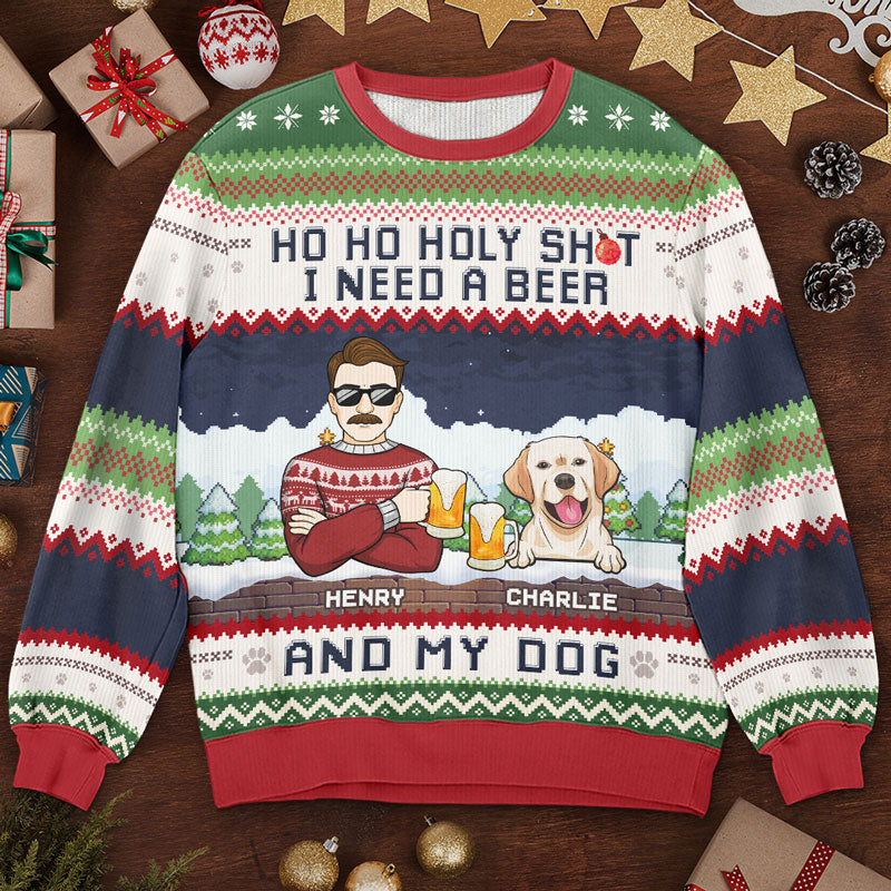 Pull de Noël personnalisé moche – Sweat unisexe laine, cadeau original pour amoureux des animaux et propriétaires d’animaux