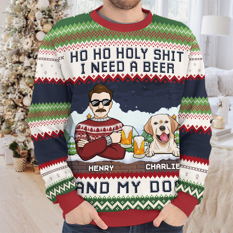 Pull de Noël personnalisé moche – Sweat unisexe laine, cadeau original pour amoureux des animaux et propriétaires d’animaux