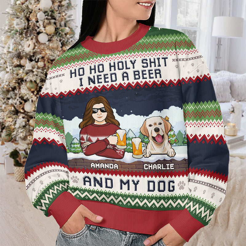 Pull de Noël personnalisé moche – Sweat unisexe laine, cadeau original pour amoureux des animaux et propriétaires d’animaux